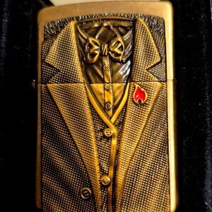 Sharp Brass Tuxedo Zippo Lighter